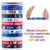 hexiaoxiao 36pcs 4th of July Rubber Bracelets Silicone Wristbands for independence day decorations Supplies fourth of july Party Favors for kids&teens Classroom Prizes Gifts
