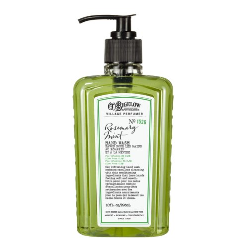 C.O. Bigelow Hand Wash Rosemary Mint, Village Perfumer Moisturizing Hand Soap for Bathroom & Kitchen with Aloe Vera and Pro-Vitamin B5, 10 fl oz