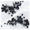 Foyte Crystal Wedding Hair Comb Leaf Rhinestone Headpiece Black Bride Hair Pieces Bridesmaid Side Hair Combs for Women and Brides (big)