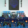 4 Pack Video Game Tablecloth Video Game Birthday Decoration Gaming Birthday Party Supplies 86” x 51” Rectangle Plastic Game party Table Cover for Kids Boys Girls Video Game Party Decorations Favors