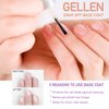 Gellen Gel Top Coat and Base Coat, 2Pcs No Wipe Gel Nail Polish Base and Top Coat, Soak Off Nail Lamp Clear Base Top Coat Long Lasting Finish Nail Art Design Home Gel Manicure Kit