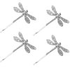 LALAFINA 4Pcs Vintage Dragonfly Hair Clips Dragonfly Bobby Pins Side Clip Wedding Hair Clips Vintage Bobby Pins for Women Wedding, Ancient Silver