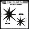 6 Pcs Silver Star Foil Balloons One-Piece 14-Pointed Star Balloons 4D Starburst Cone Mylar Balloons 22inch Christmas Birthday Wedding Wedding Anniversary Party Supplies (22&27 Inches Black)
