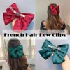 3 Pcs Christmas Satin Bow Hair Clips for Women French Big Bow Hair Accessories Silky Ribbon Hair Bows Christmas Hair Barrettes Holiday Birthday Wedding Party Favors