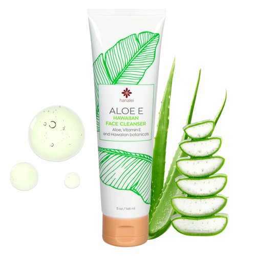 Hanalei Aloe Face Cleansing Gel - Gentle, Oil-Free Face Wash for All Skin Types - Aloe, Vitamin E, Hawaiian Botanicals - USA Made, Vegan, Cruelty-Free (5 oz)