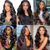 Brazilian Virgin Body Wave Clip in Human Hair Extensions 8Pcs/lot 120g With 18 Clips 100% Unprocessed Body Wave Clip in Hair Extension Real Human Hair Natural Black Color For Black Women (16Inch)