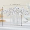 Olbye Wedding Hair Comb Rhinestone Bridal Pieces Flower Silver Crystal Headpiece for Bridesmaids and Brides (Silver)