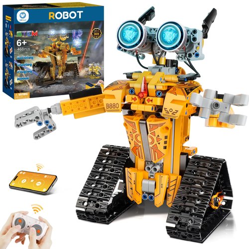 Sillbird Robot STEM Projects for Kids Ages 8-12, Remote APP-Controlled Robot Building Toys Halloween Christmas Birthday Gifts for Teens Boys Girls Age 8 9 10 11 13 14+ (468 Pieces)