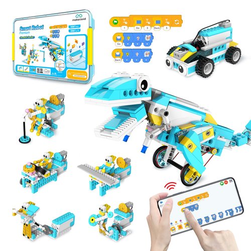 Makerzoid Coding Robot Kit for Kids,200-in-1 Remote Control Robot Building Toys,Scratch Junior Educational Coding Kit with 36 Free Video Courses, Birthday Christmas Summer for Kids 6+