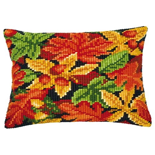 Autumn Leaves 3 Cushion Front Chunky Cross Stitch Kit