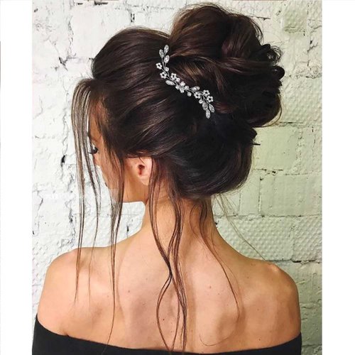 Evild Wedding Pearls Hair Pins Silver Rhinestone Bride Headpieces Flower Bride Hair Clips Crystal Bridal Wedding Hair Accessories for Bride and Bridesmaid
