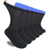 MOLAX Men Diabetic Socks Extra Width Non Binding Crew Sock Cushioned Moisture Wicking Socks for Diabetes Edema Thick Ankle 3 Pairs (B-Black (3 Pairs))