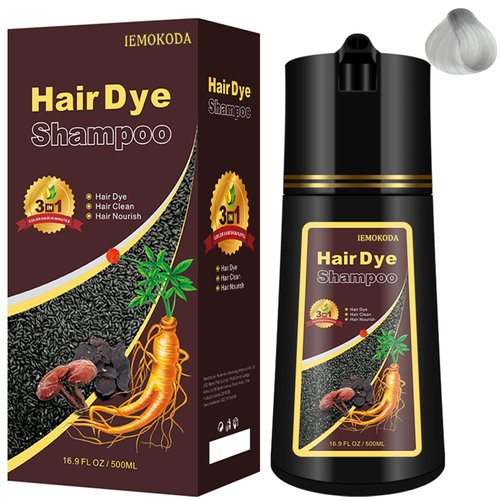 NCEPROHR Natural Silver Gray Hair Color Shampoo 3 in 1-Instant Herbal Hair Dye Shampoo for Women&Men,Natural Hair Shampoo Easy to Use&Long Lasting Silver Shampoo16.90Fl OZ(Silver Gray)