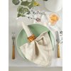 12-Pack Hemstitched Dinner Napkins Oversized 20x20 - Flax-Cotton Fabric Tailored with Mitered Corner - Ideal for Events and Regular Use - Natural