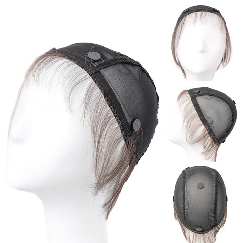 LINEASTORIA Wig Cap - Wig Undercap - 100% Human Hair with Natural Hairline (Dark Brown, M)