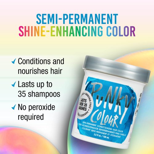 Punky Lagoon Blue Semi Permanent Conditioning Hair Color, 3.5oz