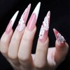YIMART 600pcs Acrylic Medium Long Stiletto Nail Tips Easy Coffin Nails Sharp False Nail Art Tips For Nails Salon (Skin color)