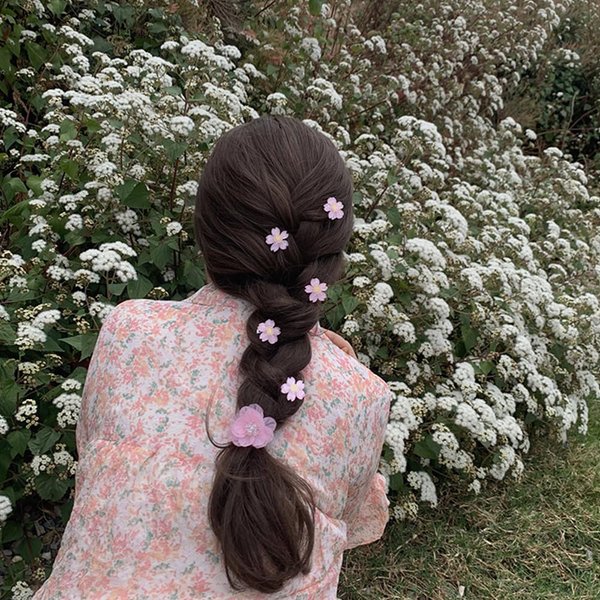 Pink Flower Hair Clips for Women Girls Wedding Hair Barrettes for Bride Side Hair Clip No Slip Hair Pins for Thick Thin Hair Accessories for Braids Clips 5 Pieces