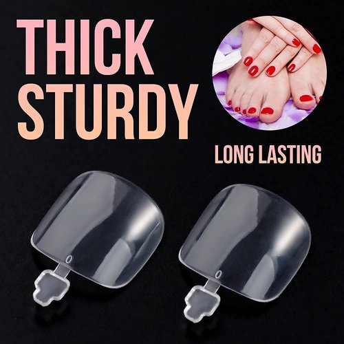 600Pcs Clear Toe Nail Tips, Rosy Finch 12 Size Fake Toenails for Acrylic Tips False Nails Full Cover DIY Foot Nails