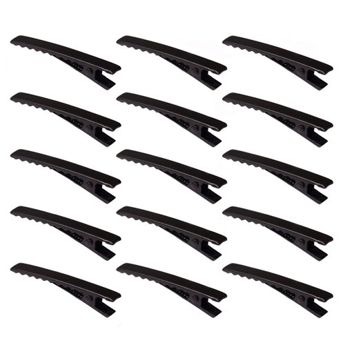 YAKA 50 Pack 1-3/4 Inch(45 mm) Black Alligator Hair Clip Flat Top with Teeth for Arts & Crafts Projects,Teeth Single Prong Metal Clips Hairbow Accessory,Hair Care,Woman