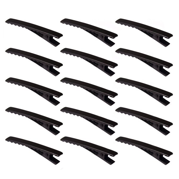 YAKA 50 Pack 1-3/4 Inch(45 mm) Black Alligator Hair Clip Flat Top with Teeth for Arts & Crafts Projects,Teeth Single Prong Metal Clips Hairbow Accessory,Hair Care,Woman
