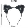 XXFBJNMD Black Lace Cat Ears Headband Black Polka Dot Cat Ears Hairband Women's Fashion Hairband Halloween Costume Accessories for Girls and Ladies(Bow Lace)
