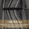 Ve Sunny Tape in Hair Extensions 24inch Balayage Hair Tape in Extensions Black Ombre Grey Invisible Tape in Hair Extensions Real Human Hair Balayage Natural Black Mix Silver Grey 25g 10pcs