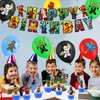 Ninja Birthday Party Decorations, Cartoon Party Supplies Include Banner, Latex Balloons, 7in Plates, Cake Cupcake Toppers, Invitation Cards for Kids Fans Birthday Party Favors