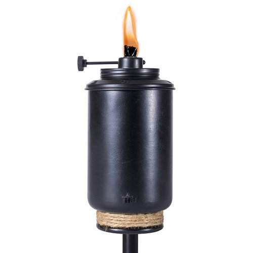TIKI Brand Adjustable Flame TIKI Torch Resin Black, Decorative Outdoor Lighting for Backyard Lawn Patio and Garden, 65 in, 1119014