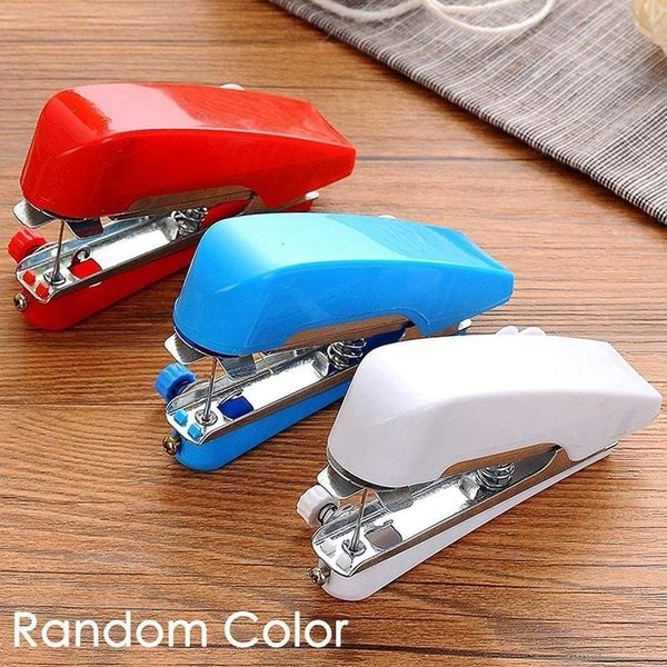 1Pc Blue Handheld Sewing Machine, Portable Mini Manual Sewing Machine Handy Needlework Tool Mini Sewer Machine Hand Stitcher Sewing Machine Sewing Machines