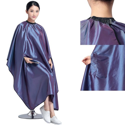Barber Cape for Men with Hand Holes Waterproof Hair Cutting Cape for Women Haircut Cape with Adjustable Metal Clip Hairdresser Salon Cape for Adults Unisex 55x63 Purple