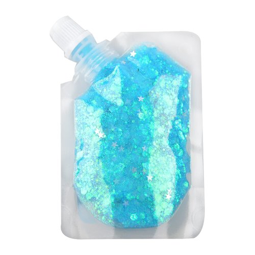 GL-Turelifes Body Glitter Gel, Easy to Apply&Remove 50ml Mermaid Sequins Chunky Glitter for Body Face Hair, Festival Glitter Halloween Costume Makeup Long Lasting Sparkling (Light Blue)