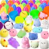 TOY Life 32 Pack Plastic Prefilled Easter Eggs with Mochi Squishy Toys Inside for Kids Boys Girls, Easter Basket Stuffers for Toddler Kids Easter Egg Fillers with Toys Small Easter Toy Bulk Classroom