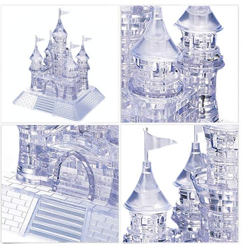 Coolplay 20 Songs Musical 3D Crystal Castle Puzzle for Adults Brain Teaser Light-Up Base Included, 105pcs