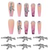 10pcs 3D Gun Nail Charms, Alloy Shiny Diamond Metal Gun Nail Art Charms AK Weapon Nail Charm Rhinestones Gun Charms Nail Jewels for Nail Art Accessories