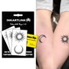 INKARTLINK Semi Permanent Tattoos, 3 Sheets of Small Temporary Tattoos, Adult Art Designs, Party Favors, Waterproof, Realistic, No Adhesive, No Reflective, Lasts 1-2 Weeks (Sun and Moon)