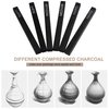 MyLifeUNIT Compressed Charcoal, Square Vine Charcoal Sticks for Drawing, Pack of 6 (2 Soft, 2 Medium and 2 Hard)