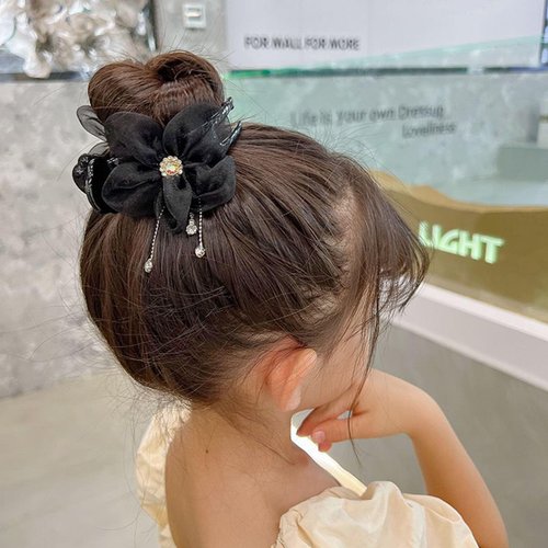 2 Pcs Hair Clips for Children No Slip Duck Bill Bow for Teens Shiny Rhinestone Hairpin Flower Hair Accessories for Kids -2PCS-#17