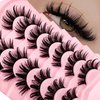 7 Pairs Manga Lashes Wet Look 19mm Flu-ffy D Curl Lashes Volume Spiky Lashes Dramatic Cosplay Lashes Wispy Fairy Lashes Faux Mink False Eyelashes Japanese Korean Lashes(S24)