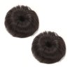VANTOBEST 2PCS Synthetic Fiber Hair Bun with Alligator Clip Hair Extension Chignon Donut Bun Wig Hairpiece Fake Ballet Messy Bun Short Ponytail Wig Bun for Little Girls Small Size (Dark Brown)