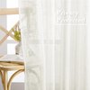 RYB HOME Linen Sheer Curtains - Solid Privacy Textured Semi Sheer Drapes Light Glare Filtering Airy Window Covering for Living Room Bedroom Doorway, Cream, W 52 x L 45 inches Long, 2 Panels