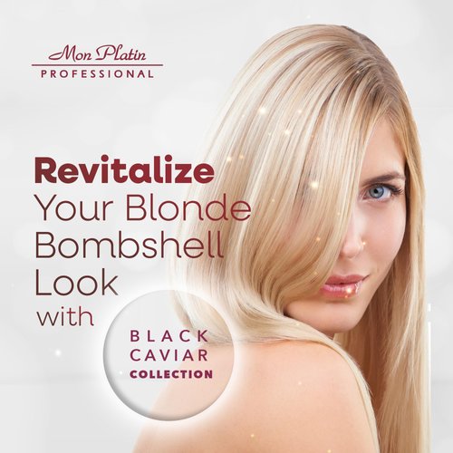 Mon Platin Professional Black Caviar Blonde Hair Shampoo - Intensive Moisturizing Shampoo for blonde, bleached, or Color Treated Hair - Special Antistatic Formula,SLS/Salt Free 500ML