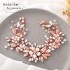 CASDRE Flower Bride Wedding Headpiece Crystal Bridal Hair Accessories Pearl Headband for Women and Girls (C Rose Gold)