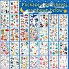 Partywind Glow Temporary Tattoos for Kids Party Favors, 380 Mixed Styles Tattoo Stickers Include Dinosaur Mermaid Pirate Shark, Glow Party Supplies for Kids Goodie Bags - 30 Sheets