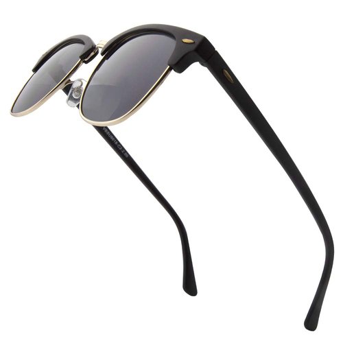 VITENZI Bifocal Sunglasses for Men and Women Semi Rimless Browline Reading Readers - Tivoli in Matte Black 2.75
