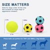 Pawdoer Squeaky Dog Ball - Soft Latex Rubber Squeaky Dog Toys for Small Dogs Puppies - Cute Bounce Dog Squeak Toys Play Fetch Soccer Ball