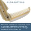 Giorgio G87 IVY 4.5 Inch Folding Mustache Comb and Beard Comb, Small Pocket Comb for Men Everyday Grooming and Hair Care. Handmade, Saw-cut and Hand Polished Styling Men's Folding Comb. 2 Pack, Ivory