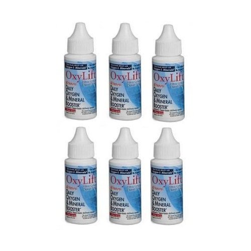 OxyLift® Sixpack, All Natural Daily Oxygen & Mineral Booster with Ionic Minerals, Enzymes, Amino Acids & Beneficial Subtle Energy Booster/ Supplement 6 bottle package.