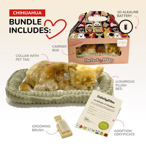 Original Petzzz - Chihuahua, Dog Toys for Kids and Elderly, Realistic Dog Stuffed Animals, Battery-Operated Stuffed Dog, Companion Interactive Pets with Synthetic Fur