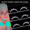 Lower Eyelashes White Lashes Cosplay White False Eyelashes Bottom White Fake Eye Lashes Natural Halloween Costume Party Eye Lashes Tool Stage Performance (MQ16)